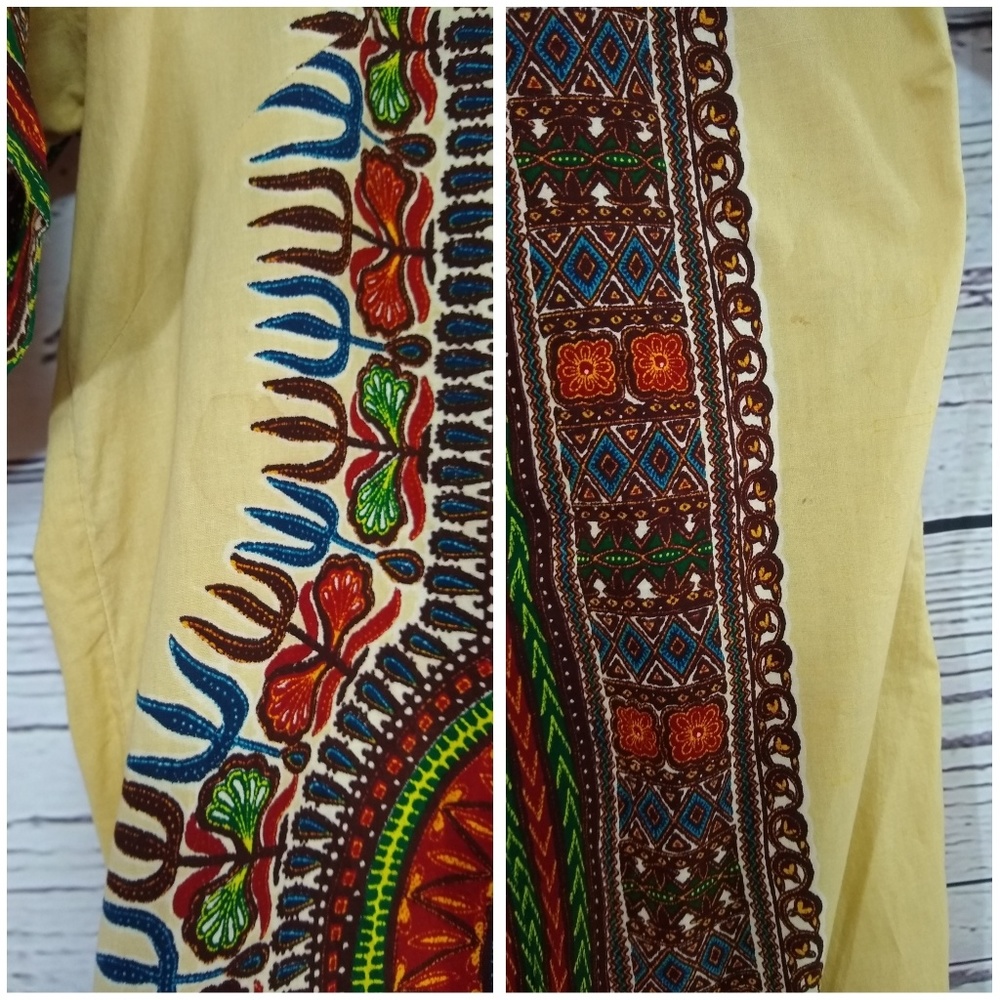 70s Cotton Festival Bell Sleeve Maxi Dress - image 4